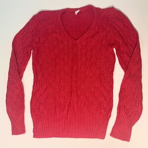 Vintage Red Cable Knit Sweater
